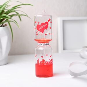 Glass Made Red Heart Love Meter For Valentine's Day Gift | Hand Boiler Love Tester for Girlfriend, Boyfriend, Wife, Husband, Couple | Home Decor, Birthday & Anniversary Gift