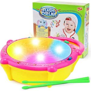 Colorful 3D Musical Flash Drum with Lights Toys for Kids, Music Baby Toy for ‎3 Years and up, Multicolour