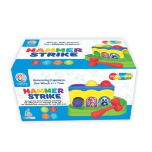 Ratna's Hammer Strike Knock Ball Toy to See The Balls Roll Out for Toddlers & Kids