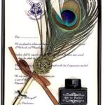 Peacock Feather Pen With Ink Bottle Calligraphy Writing Nib Quill Ink Dip Pen Set Nib- Perfect for Calligraphy Art, Lettering And Gift (Multicolor)