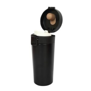 Black Tumbler 380ml - Insulated Stainless Steel Coffee Travel Mug with Leak-Proof Lid | Double-Wall Vacuum Flask for Hot & Cold Beverages | Durable & Portable for Office & Travel