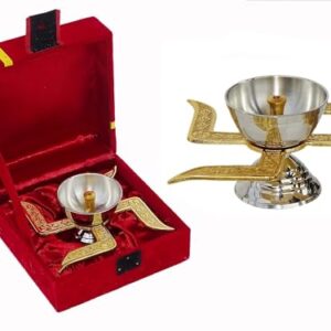 Traditional Swastik Diya with Royal Velvet Box for Pooja,Diwali,Home Decor, Return Gift