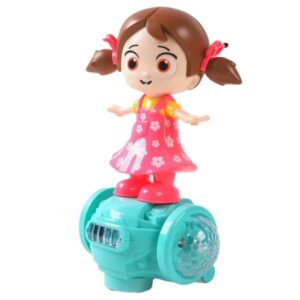 Dancing Doll Toy with Music & Lights, Bump & Go Musical Dancing Doll for Girls, Battery Operated Dancing Girl Toy Multicolor (Musical Dancing Girl)